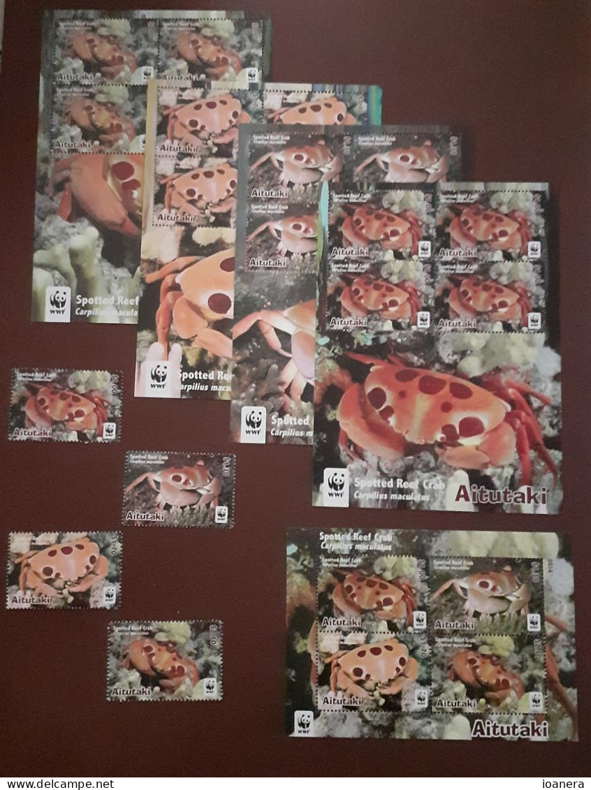 Aitutaki 2014 - WWF , Fauna , Reptiles , Crabs , Complete Series - Aitutaki