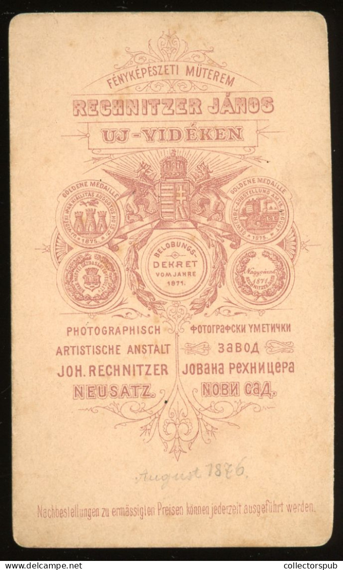 HUNGARY ÚJVIDÉK 1880. Ca.  Nice Cdv Photo - Anciennes (Av. 1900)