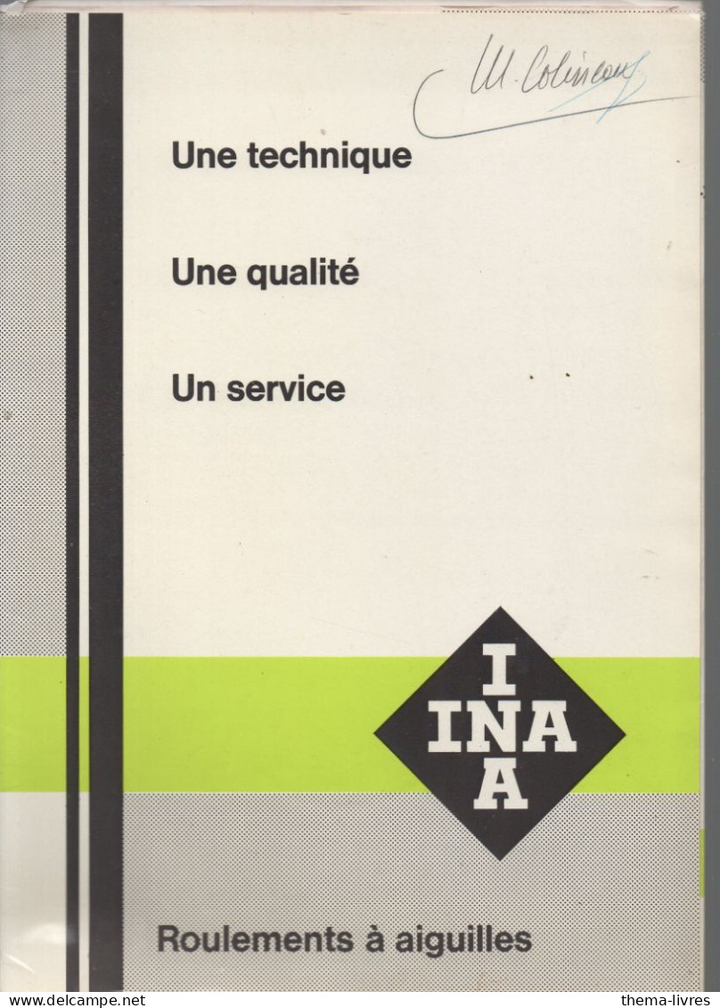 Paris / Hagueneau, Catalogue Pièces Mécanique INA  Roulements Paliers.. (CAT7212) - Publicités