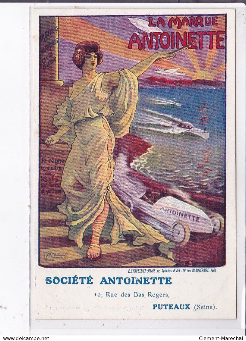 PUBLICITE : Moteurs Automobiles De La Marque Antoinette à Puteaux - Très Bon état - Advertising