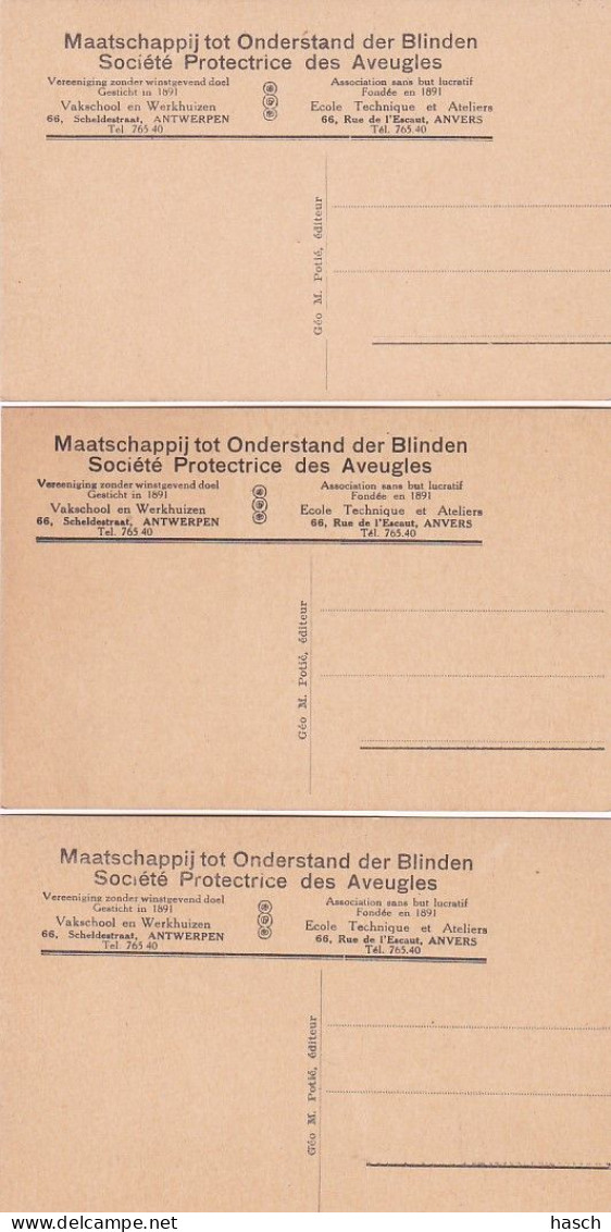1859106 Aveugles Au  Travail à Exposition-Atelier De Cannage Des Chaises-Chaisiers Au Travail (3 Kaarten) - Sonstige & Ohne Zuordnung