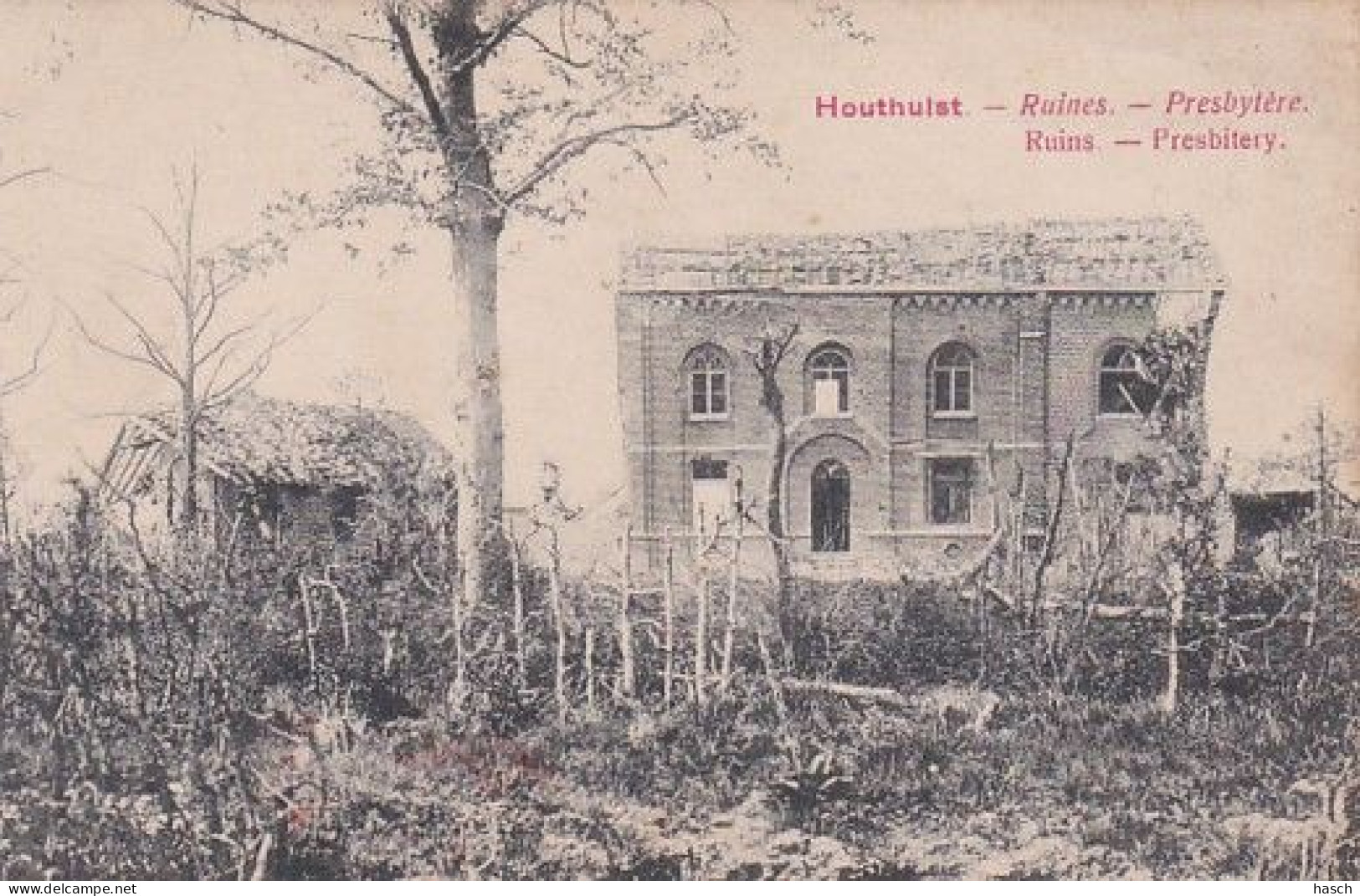 1859	108	Houthuis, Ruines - Presbytère (voir Verso) - Houthulst