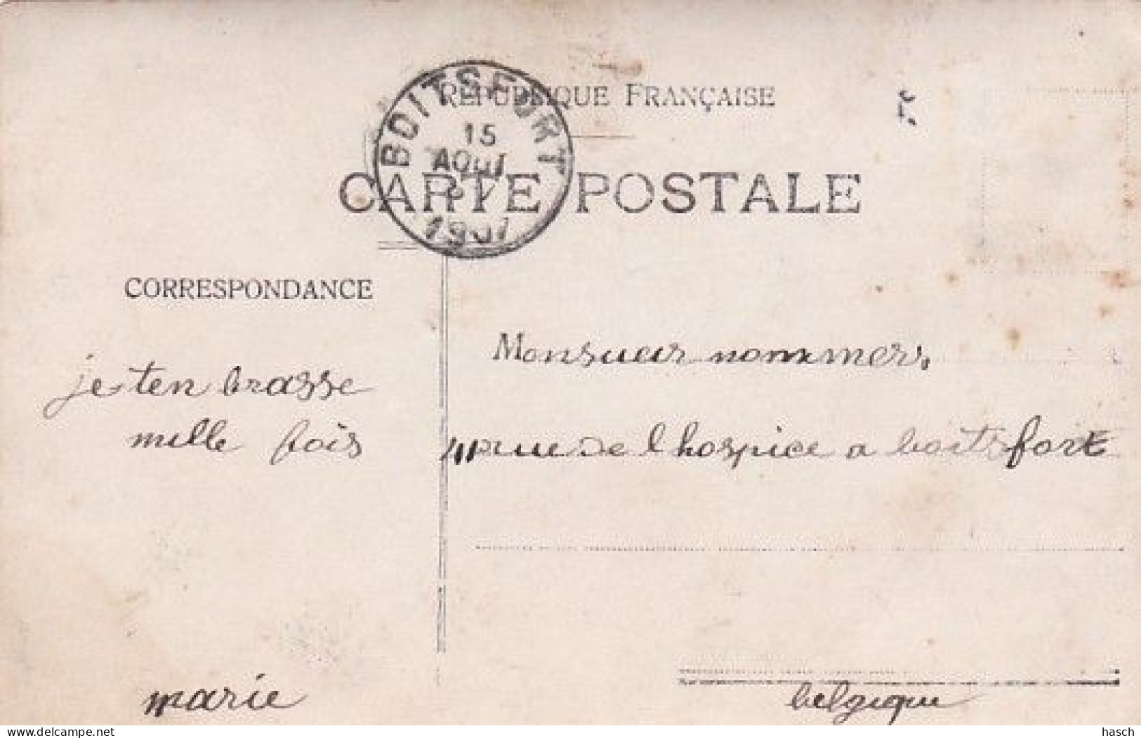 1859	81	Hotel à Déterminer Avec Employees. Avec Statue D’une Heurtoir De Porte Lion. (obliteré 1907)(voir Coins) - Photos