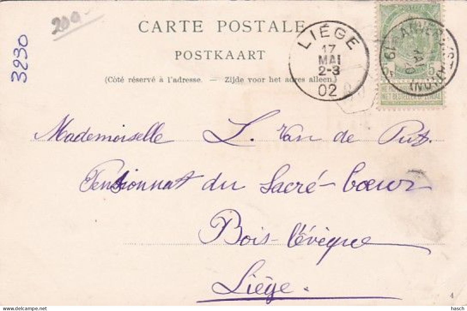 185936Anvers, Hôtel De Ville (poststempel 1902) - Antwerpen