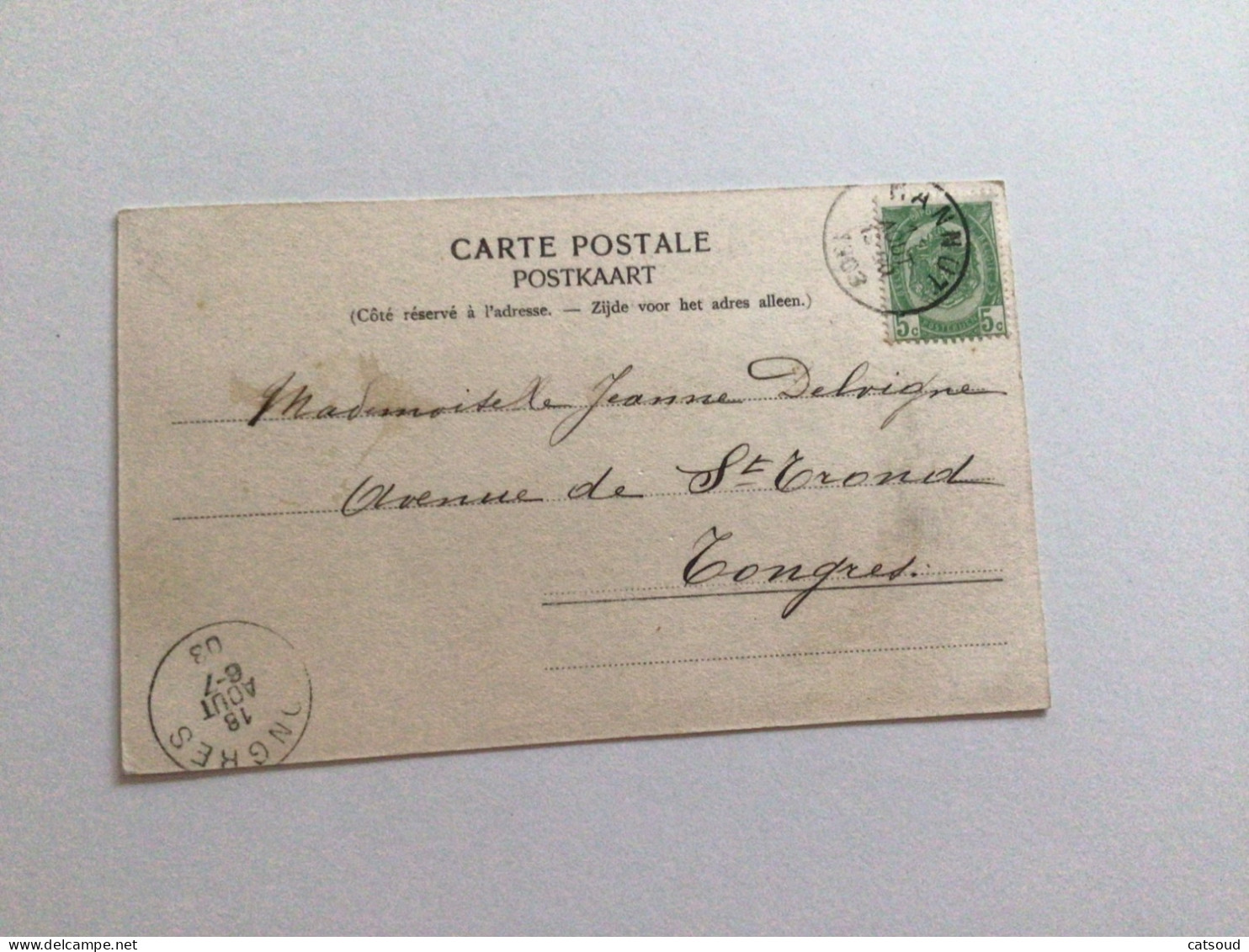 Carte Postale Ancienne (1903) Hannut Hôtel De Ville - Hannut