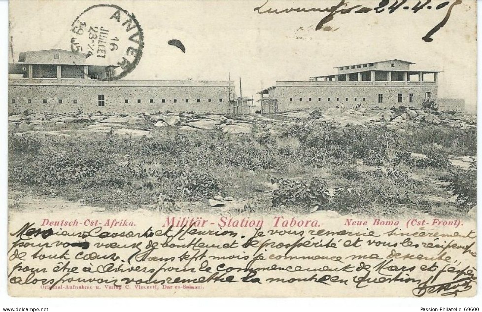 Militar Station Tabora Neue Boma - Circulé 1905 + Timbre Deutsch Ostafrika + Recommandé / Stamp Usumbura - Tanzanie