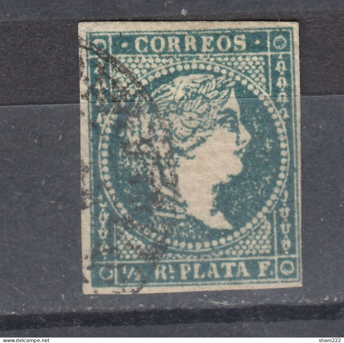 Cuba 1855 Isabel II, Filigrana Lineas Cruzadas, Vf (e-876) - Sonstige & Ohne Zuordnung