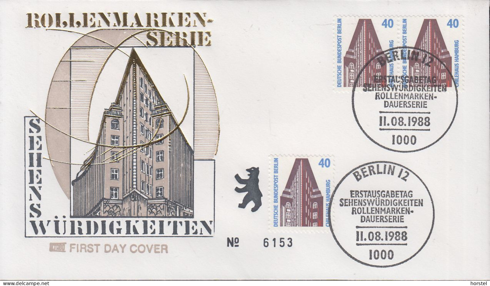 Berlin Mi Nr.816/816 - FDC  Freimarken - Chilehaus - Hamburg  ( Waagerechtes Paar) + 816 - 1981-1990