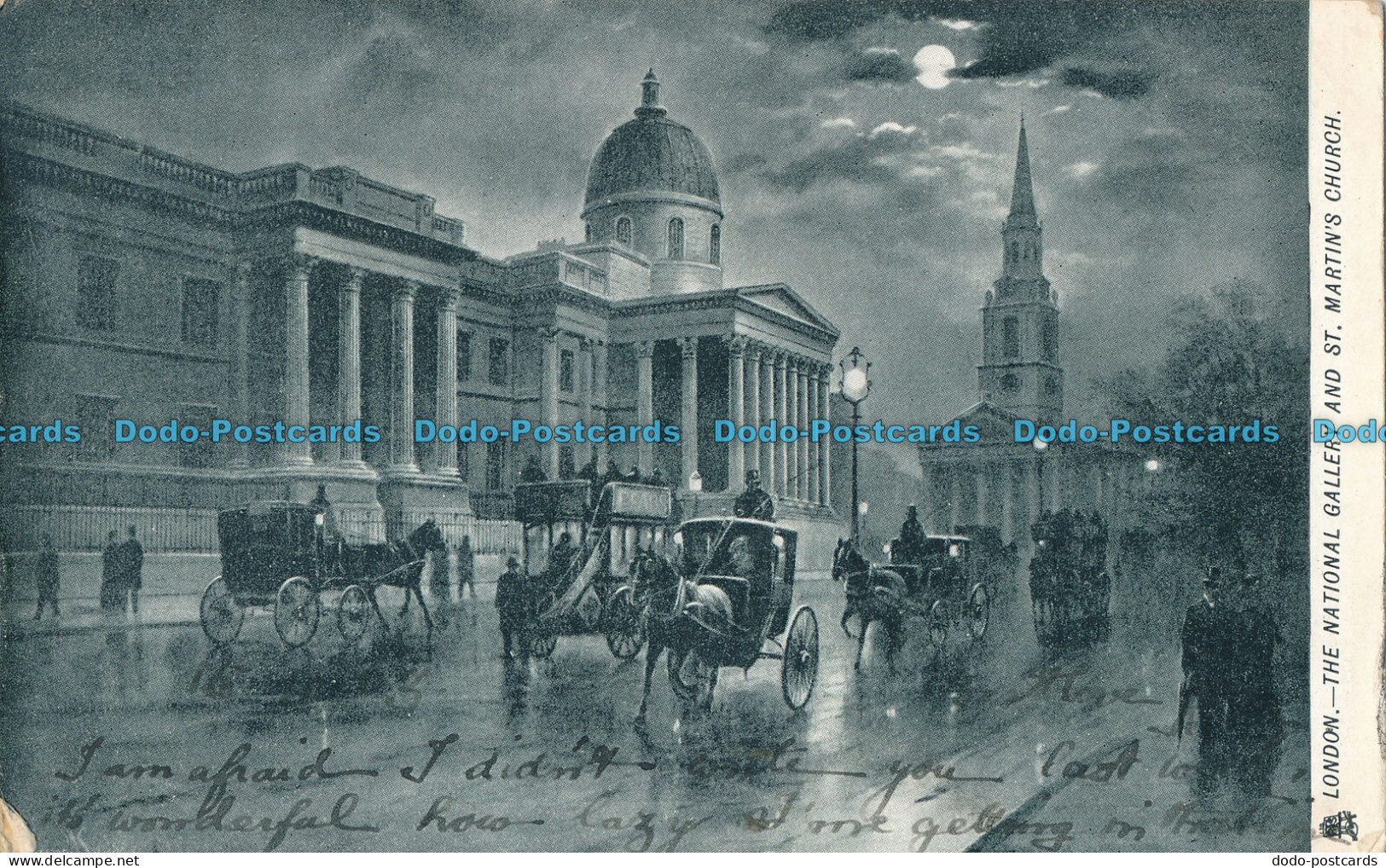 R001647 London. The National Gallery And St. Martin Church. By Moonlight. Tuck. - Autres & Non Classés