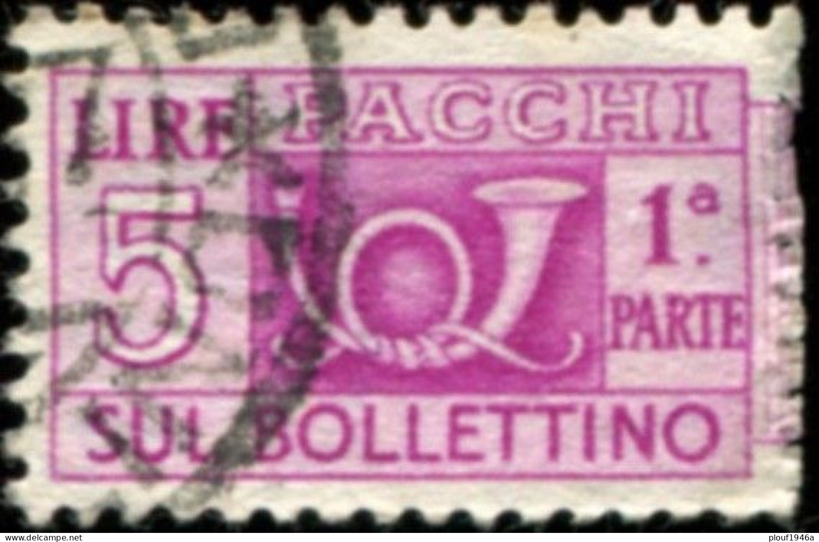 Pays : 247,1 (Italie : République) Yvert Et Tellier N° : CP   58 (o)  Moitié De Timbre Gauche - Colis-postaux