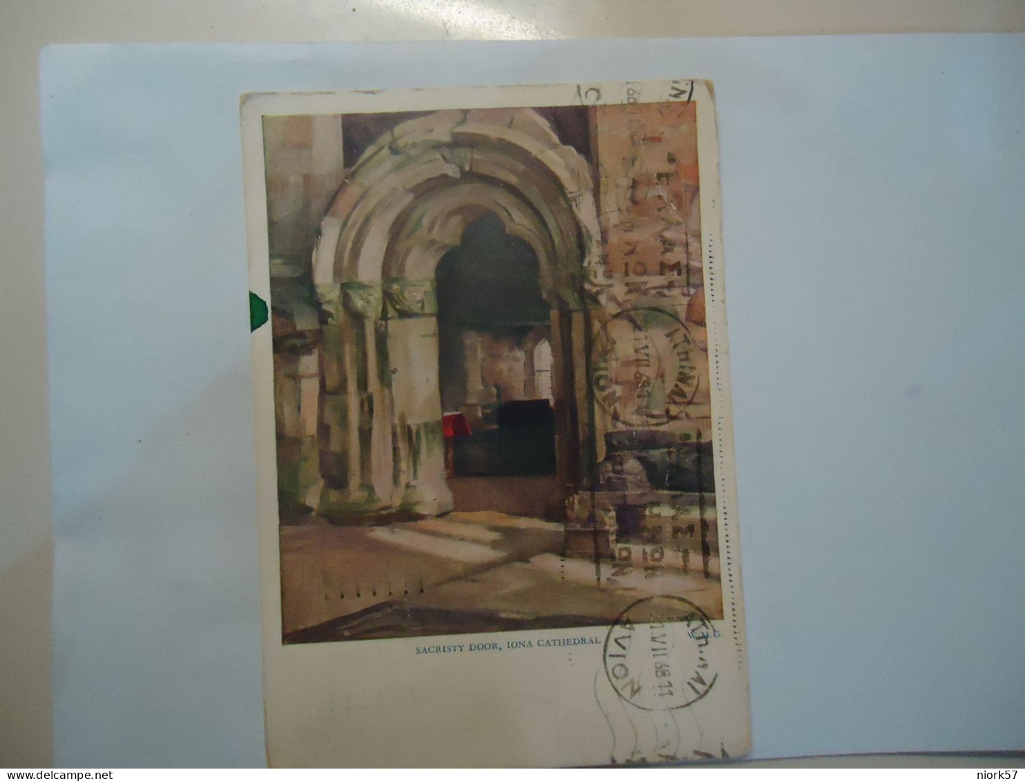 UNITED KINGDOM POSTCARDS  CACRISTY DOOR IONA CATHEDRAL 1968 STAMPS - Other & Unclassified