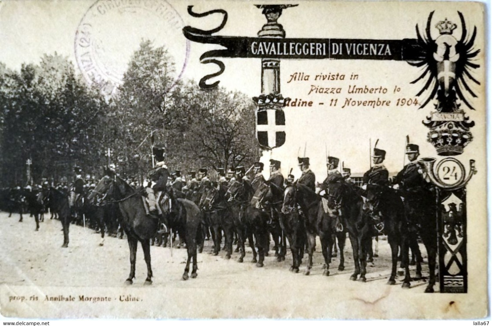 CARTOLINA FORMATO PICCOLO CAVALLERIA CAV. VICENZA N. 8049 - Régiments