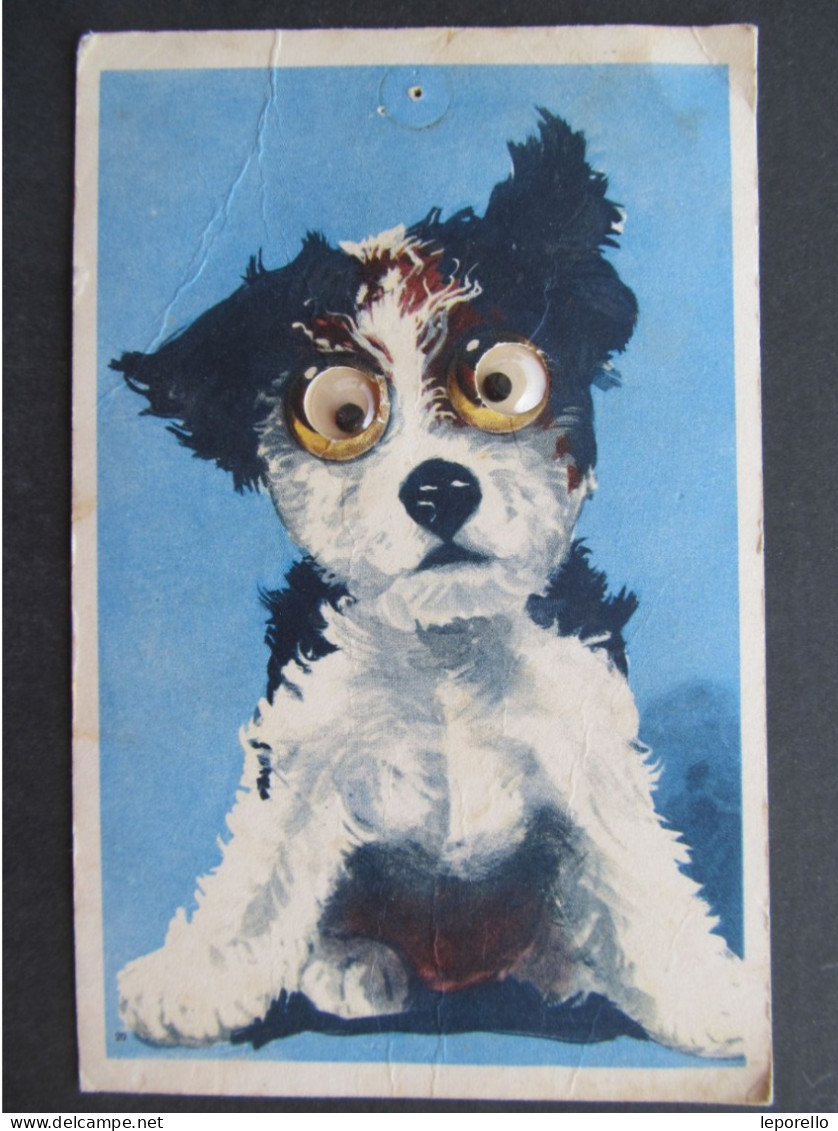 AK HUND Dog  Mechanical Postcard Eyes Humor  // P8952 - Hunde