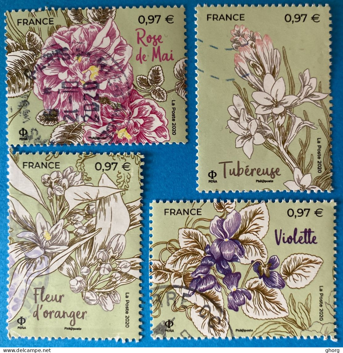 France 2020 : Série Nature, Flore, Fleurs De Grasse Et De Méditerranée N°5400 à 5403 Oblitéré - Used Stamps