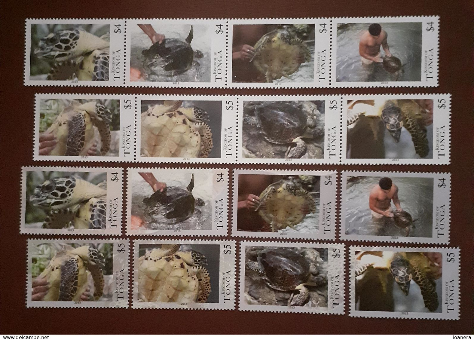 Tonga 2013 - Fauna , Reptiles , Turtles , Complete Series 16 Values , Perforated , MNH , Mi.1860-1875 - Tonga (1970-...)