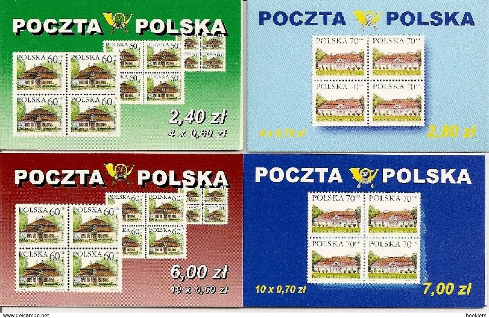 POLAND / POLEN, 1999, Booklet 39/42, 4 Booklets, 4x60, 4x70, 10x60, 10x70 - Postzegelboekjes