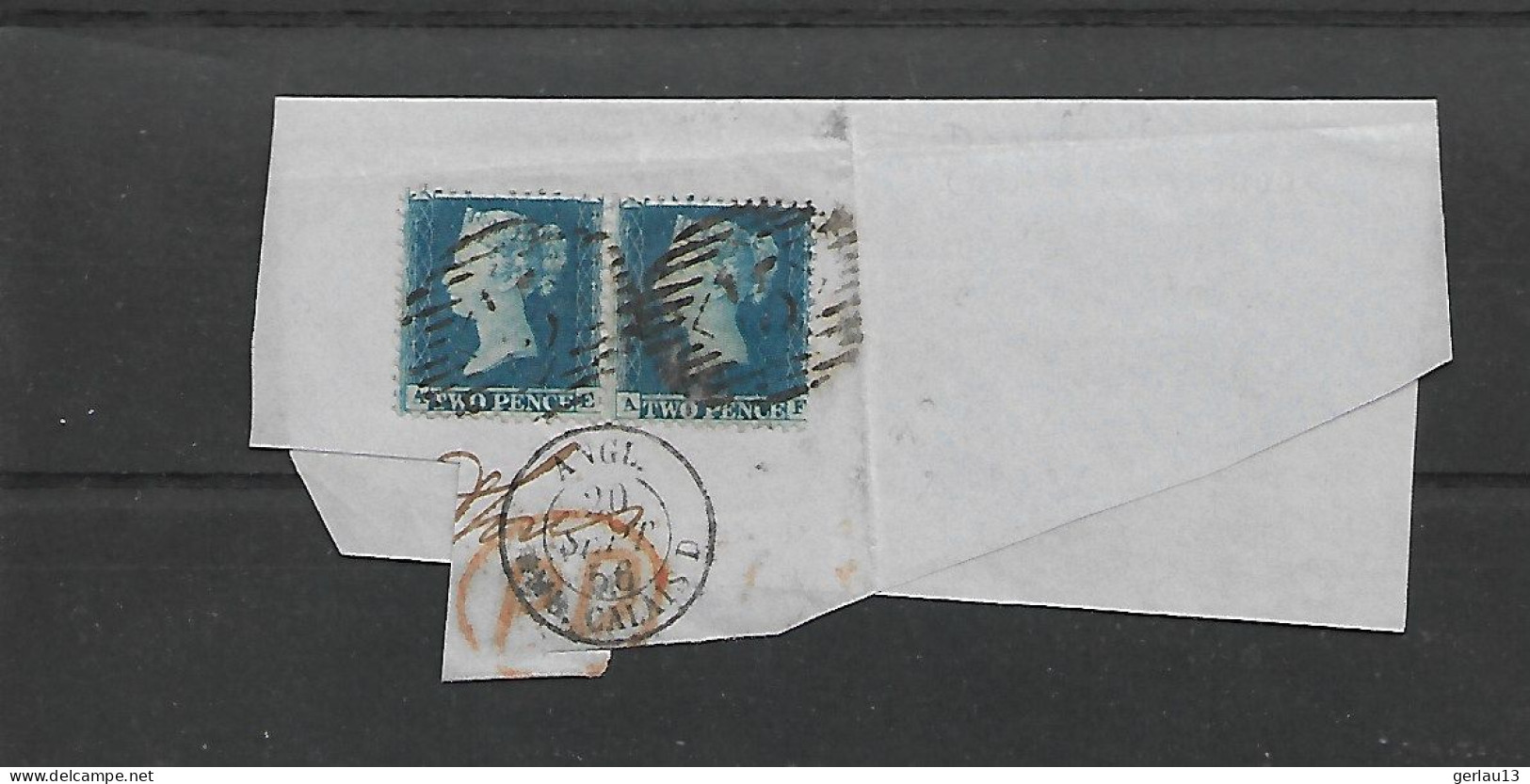 GRANDE BRETAGNE   N°15  X2  SUR FRAGMENT - Used Stamps