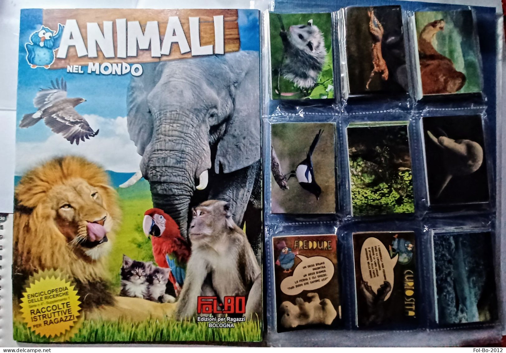 ANIMALI NEL MONDO Leone Elefante. Album Vuoto+set Completo+set Completo Fuori Raccolta.FOL. BO.2014 - Autres & Non Classés