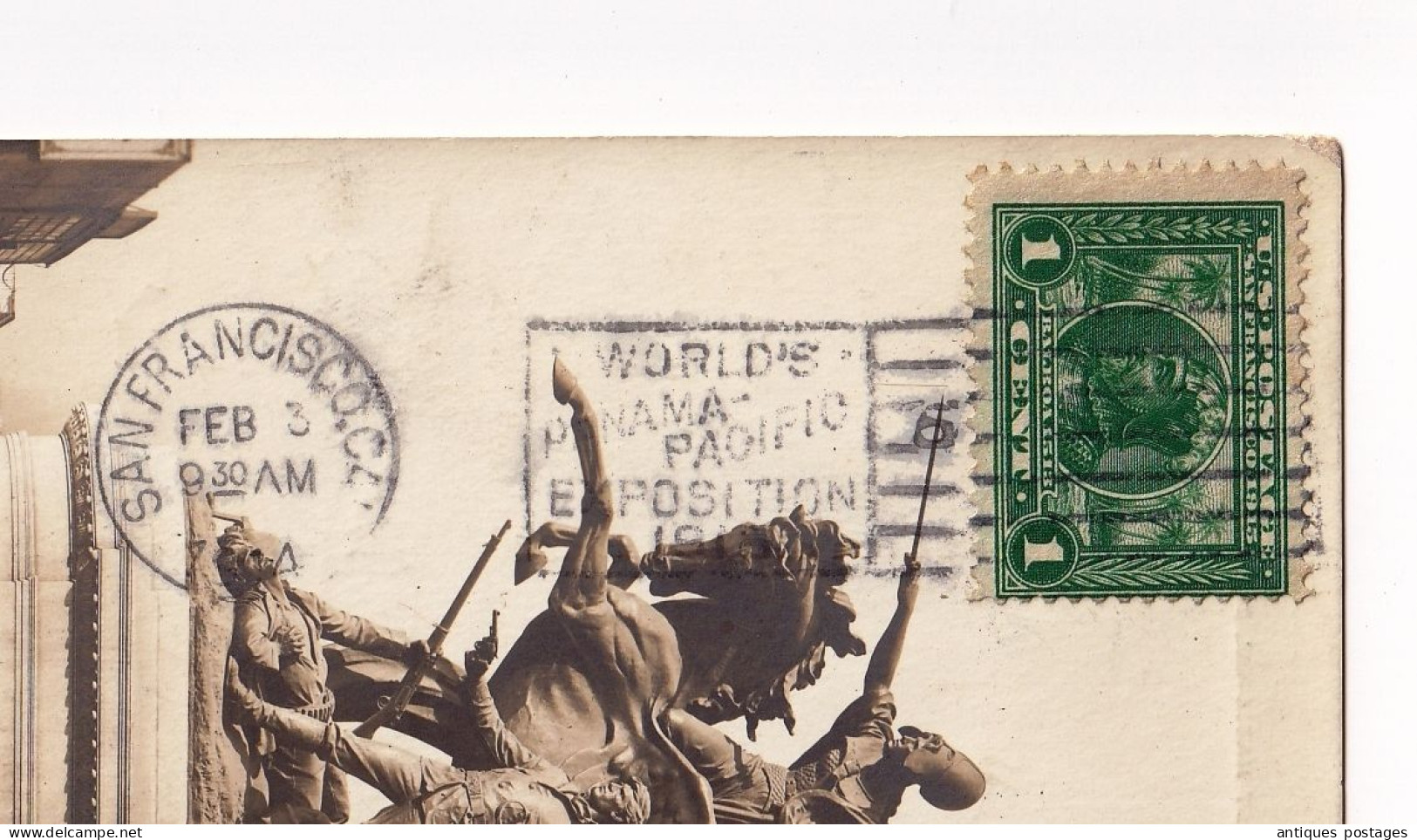 Carte Photo Argentique USA San Francisco California Stamp Balboa 1c Spanish American War Rotterdam Netherlands - Briefe U. Dokumente