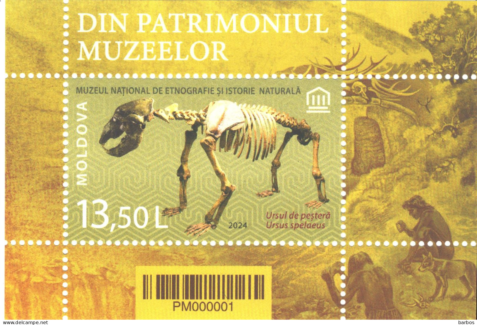 Moldova , 2024 , From The Museums’ Patrimony, Cave Bear , Paleontology , S/s, MNH - Moldawien (Moldau)