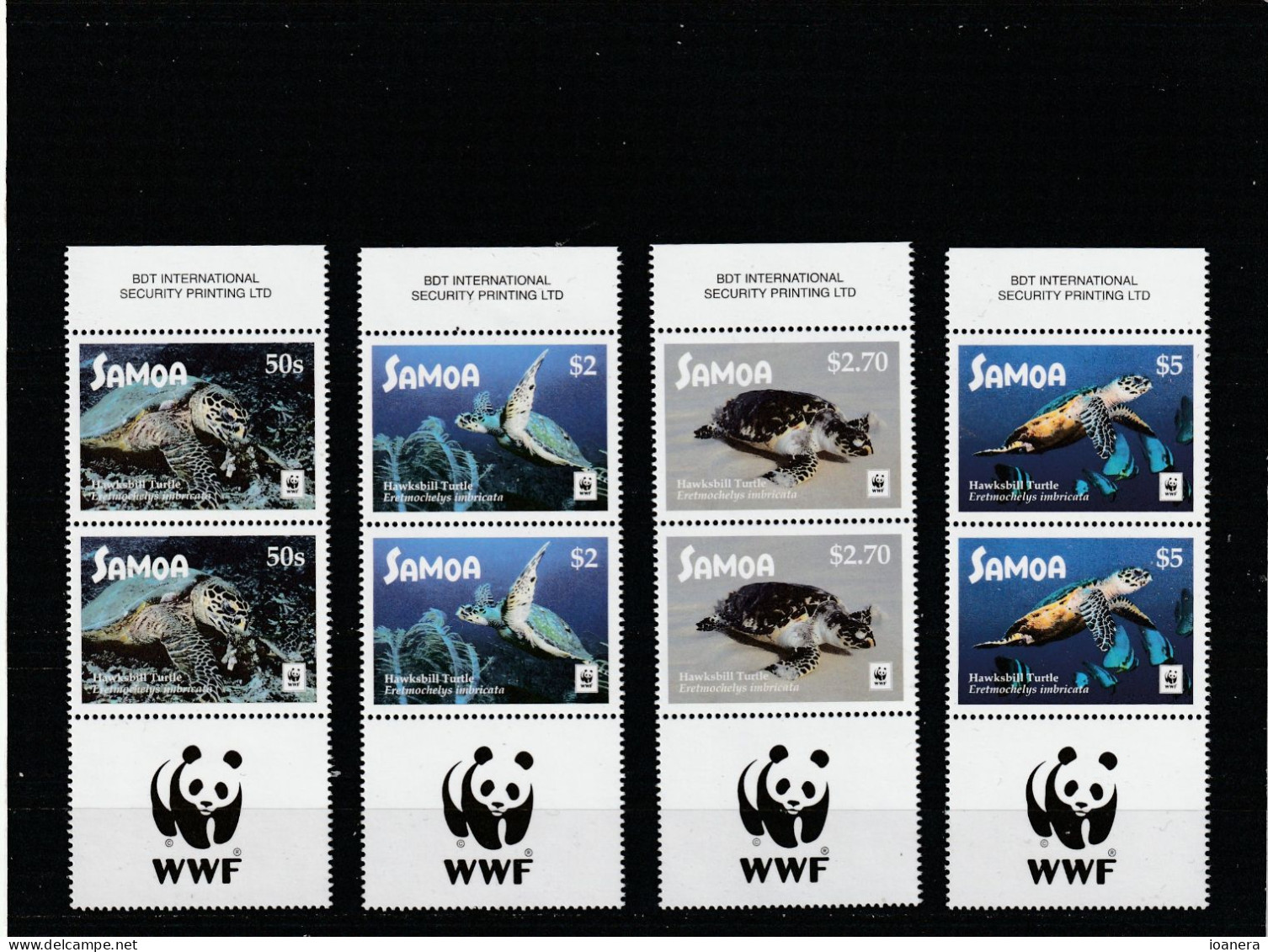 Samoa 2016 - WWF,Fauna,Reptiles,Turtles,series 4 Values And Serie 4 Valies With,vignette,perforated,MNH,Mi.Bl1352-1355KB - Samoa