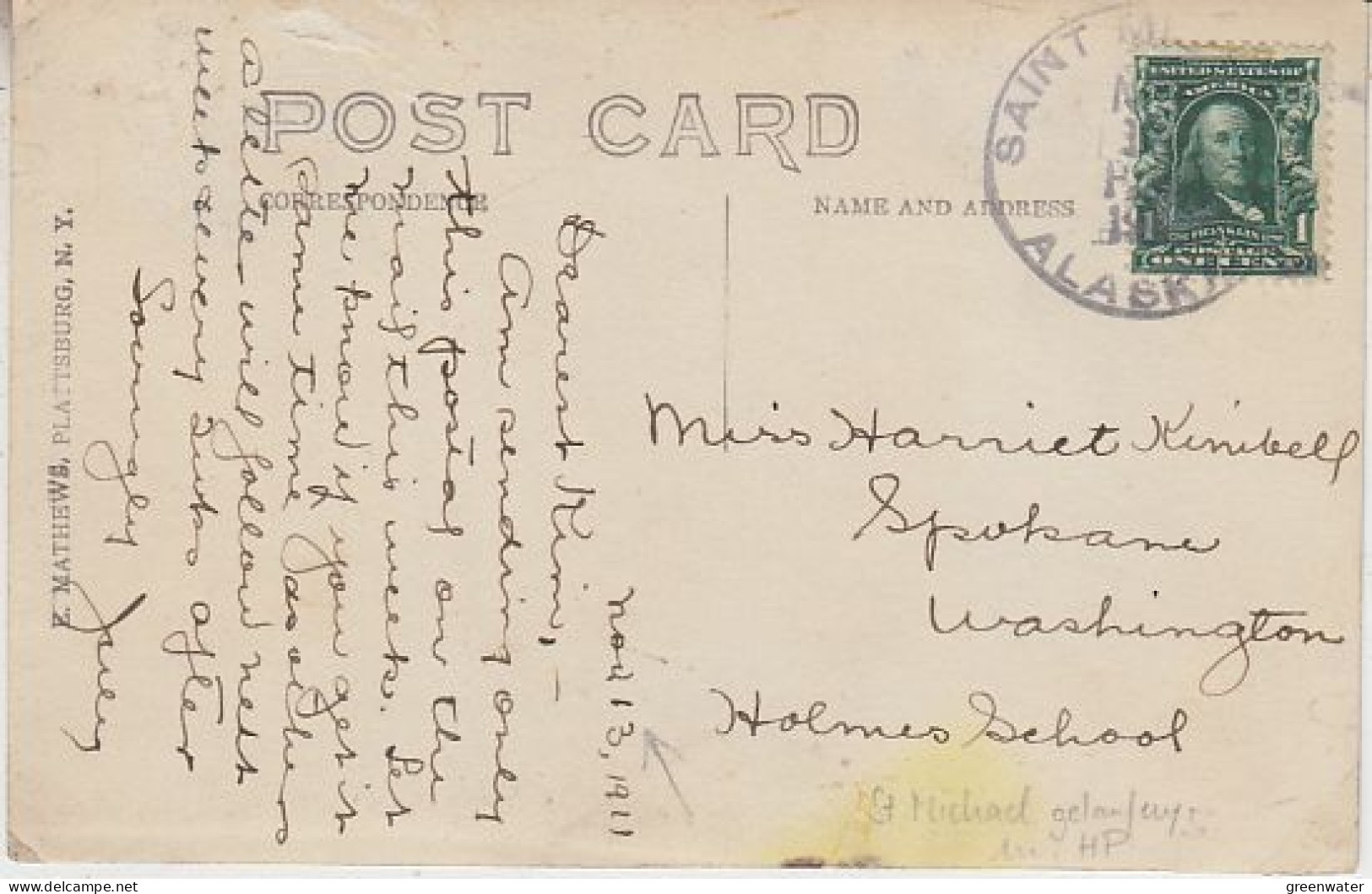 USA  Alaska Winter 1907/1911 Mail 7 Postcards (see Description) (59863) - Stations Scientifiques & Stations Dérivantes Arctiques