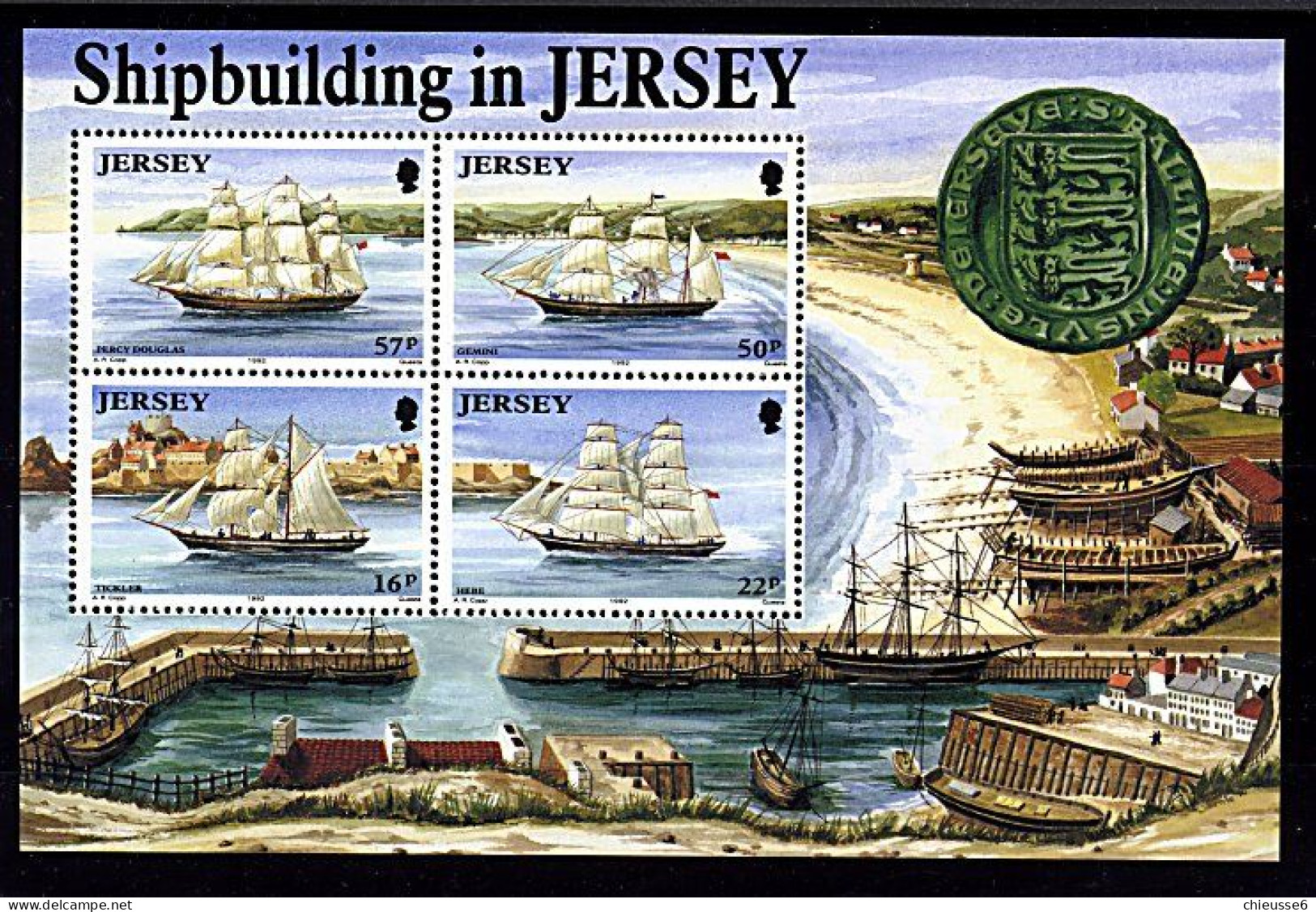 Jersey ** Bloc N° 6 - La Construction Navale à Jersey. Voiliers - Jersey