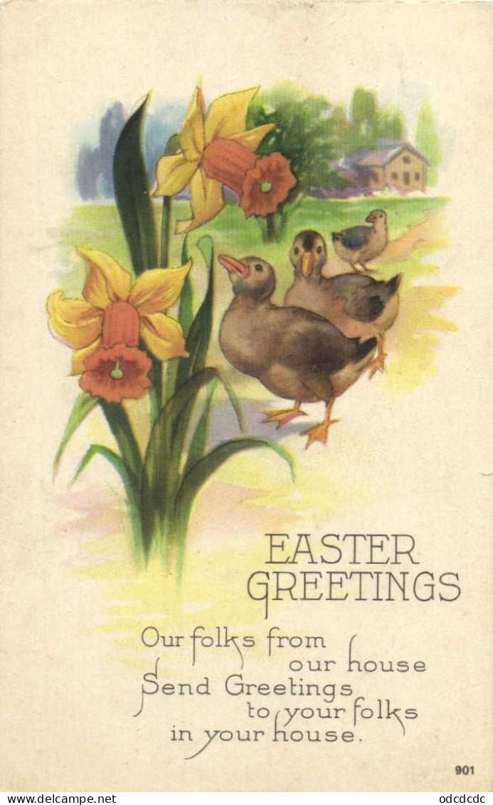 Illustrateur EASTER GREETINGS  Our Folks From Our House Send Gteetings To Your Folks In Your House RV Timbre Canada - Autres & Non Classés