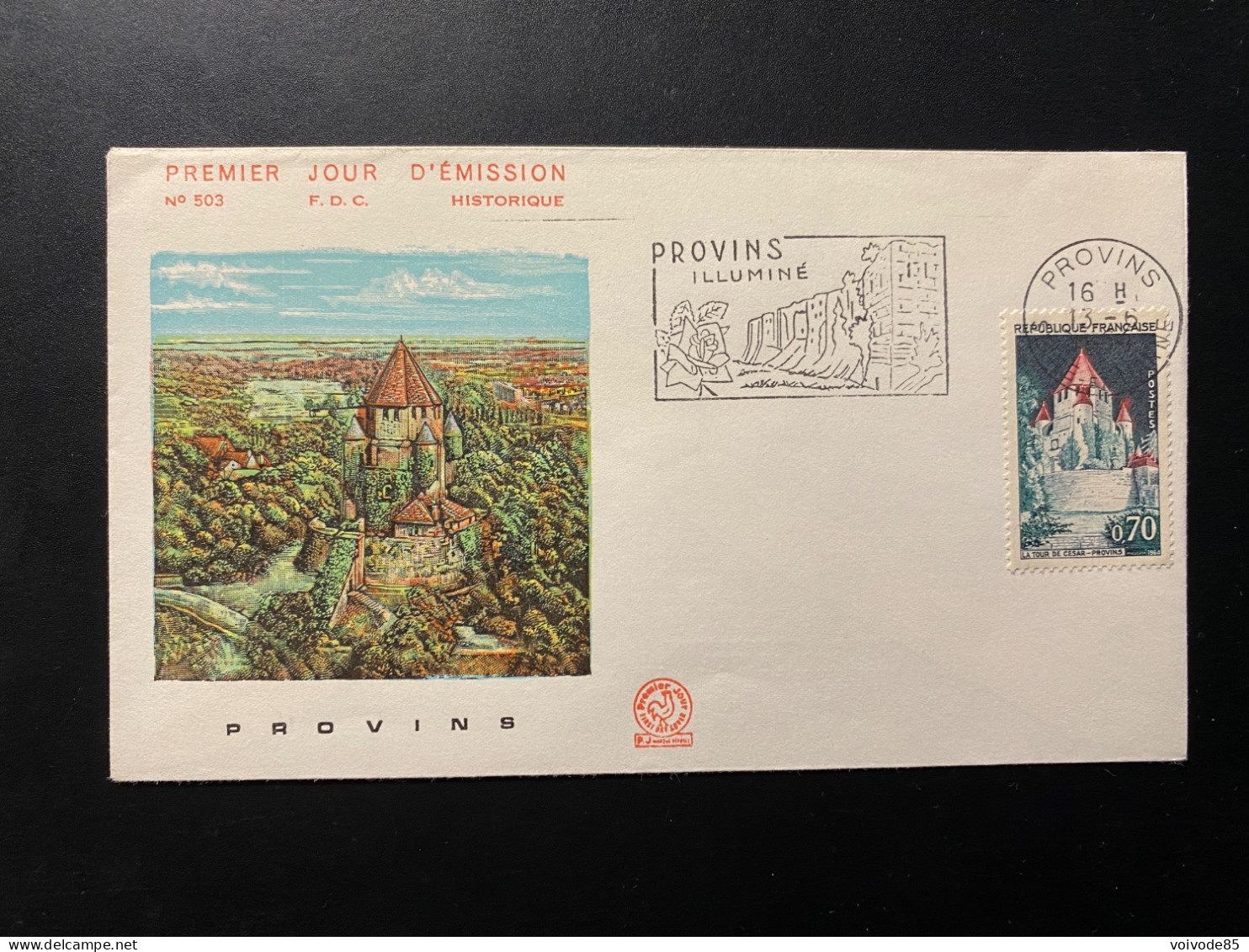 Enveloppe 1er Jour "Provins" 13/06/1964 - Flamme - 1392A - Historique N° 503 - 1960-1969