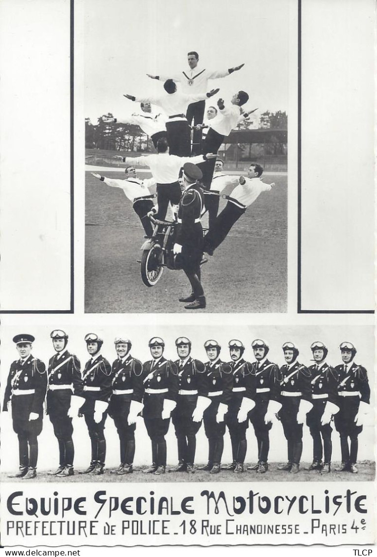 CPSM Gendarmerie Equipe Spéciale Motocycliste Préfecture De Police 18 Rue Chanoinesse Paris 4° - Polizei - Gendarmerie