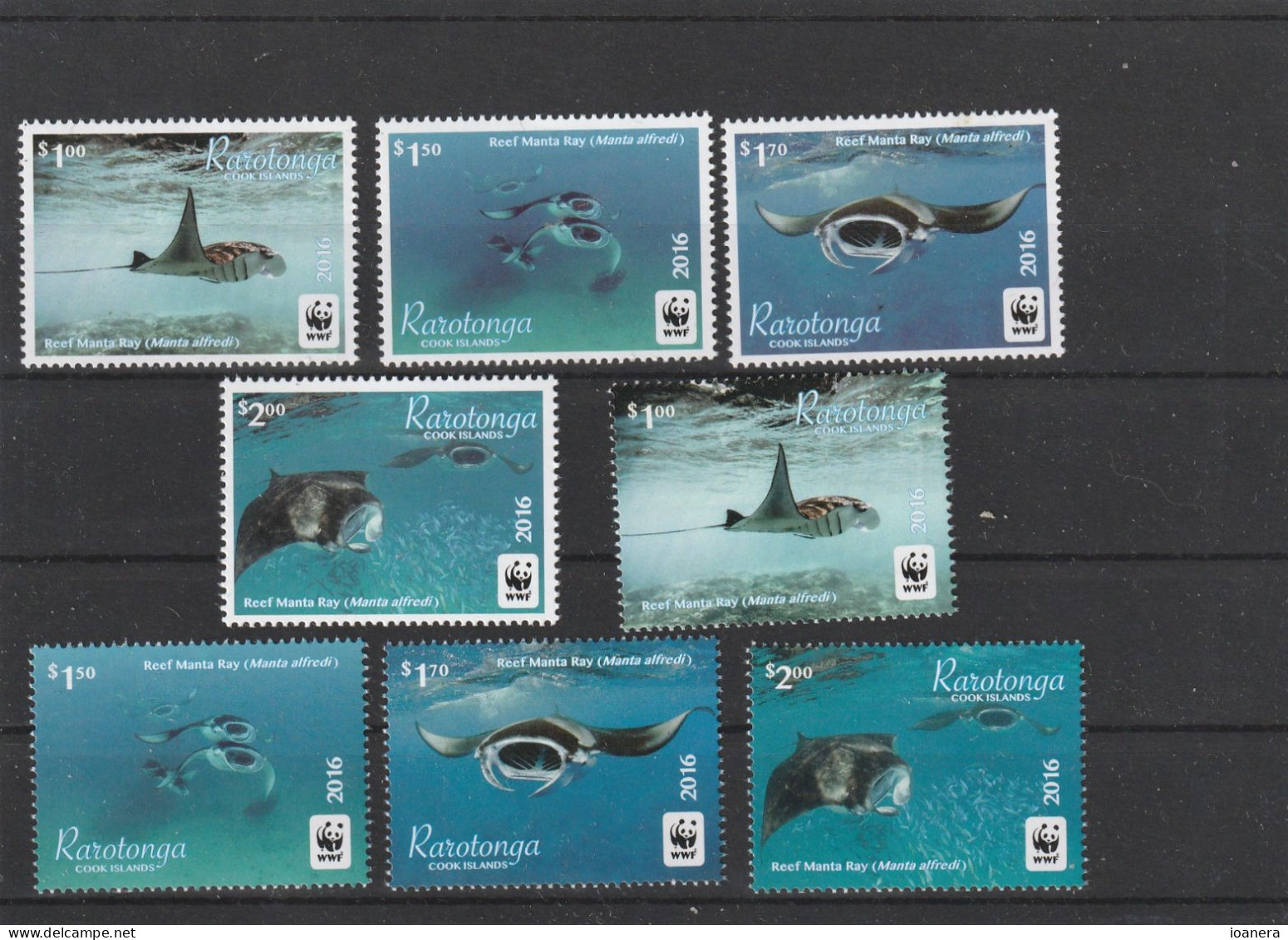 Rarotonga  2016 - WWF , Fauna,Fish,series 8 Values,perforated,MNH ,Mi.Bl.50-57 - Tonga (1970-...)