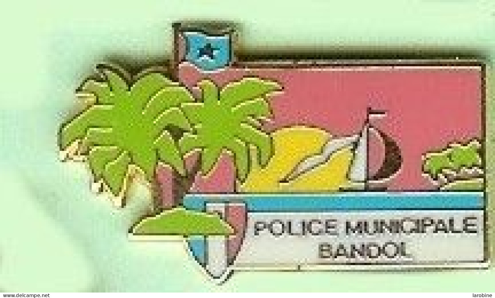 @@ Bandol Palmier Voilier Police Municipale Var PACA (2.3x1.4) EGF @@ Pol104b - Police