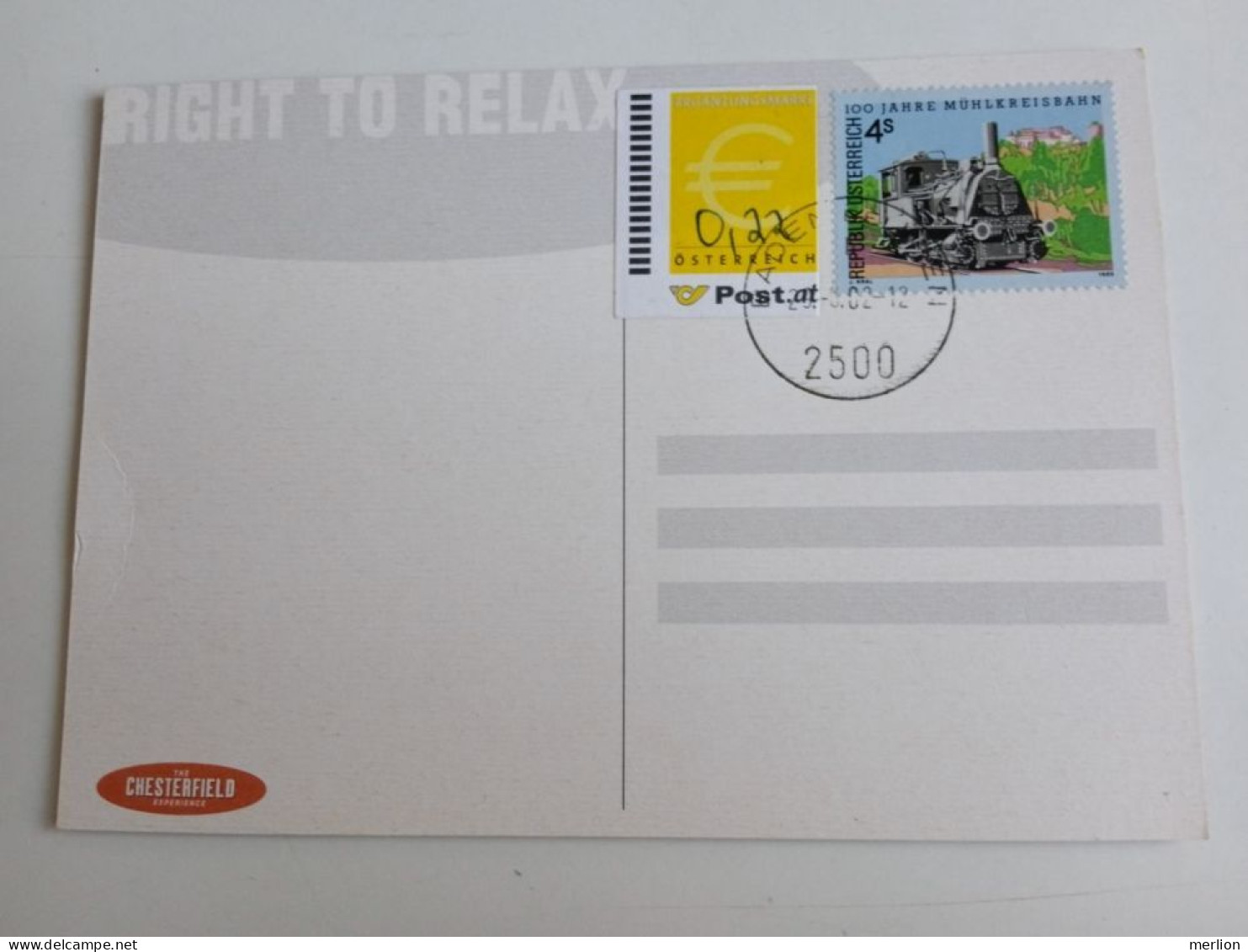 D203011 Österreich   Postkarte Vom 29.06.2002 Mit Ergänzungsmarke € 0,22 Mit Stempel  Baden Bei Wien - Lettres & Documents
