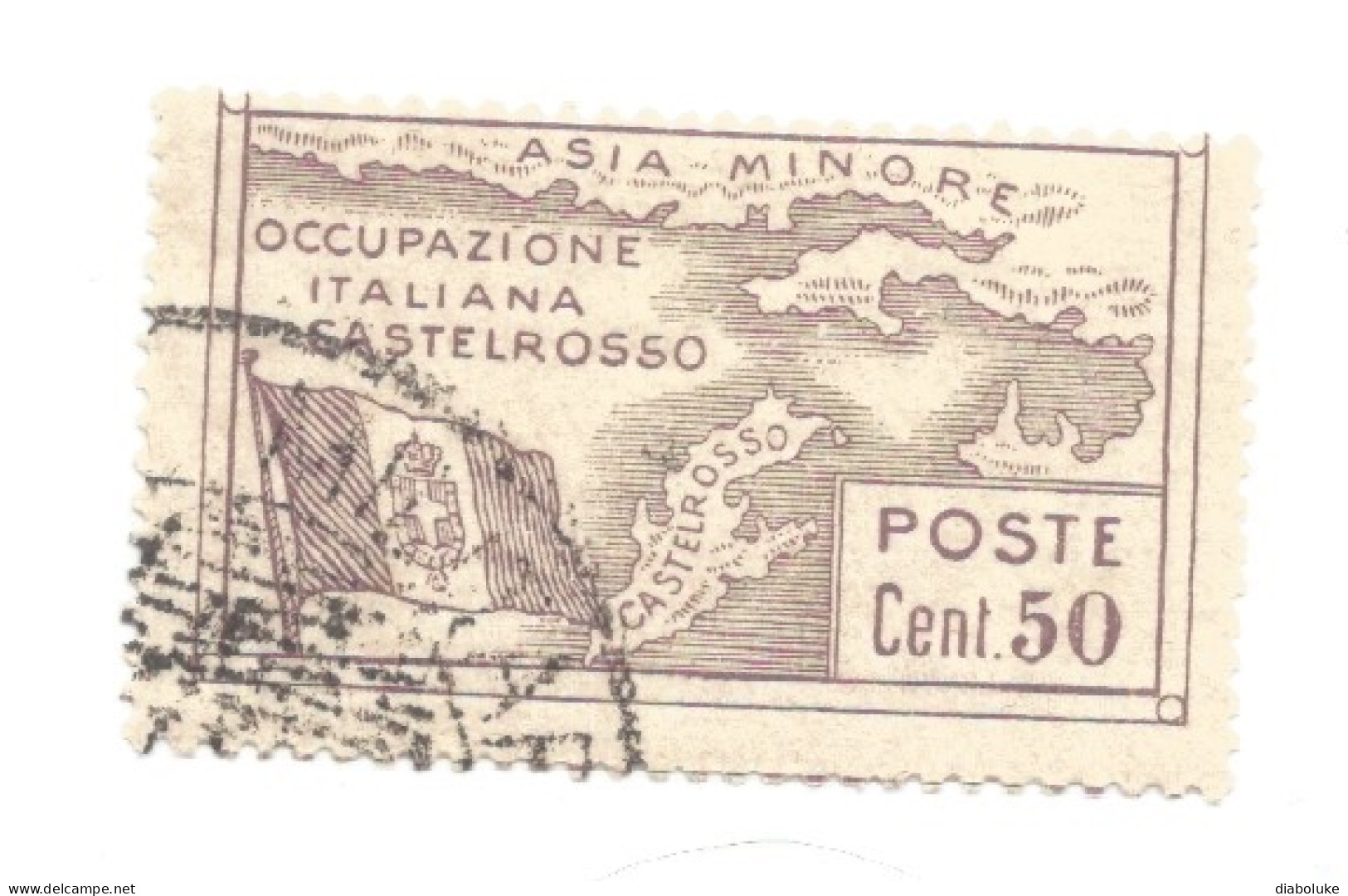 (COLONIE E POSSEDIMENTI) 1923, CASTELROSSO, OCCUPAZIONE ITALIANA DELL'ISOLA - Francobollo Usato (CAT. SASSONE N.13) - Castelrosso