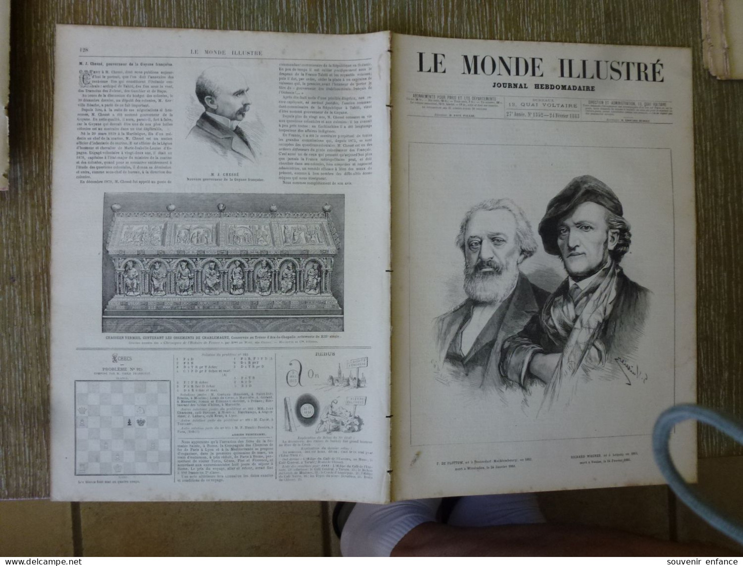 Le Monde Illustré Février 1883 Richard Wagner Terre De Feu Le Caire Cérémonie Chyite Thiers - Magazines - Before 1900