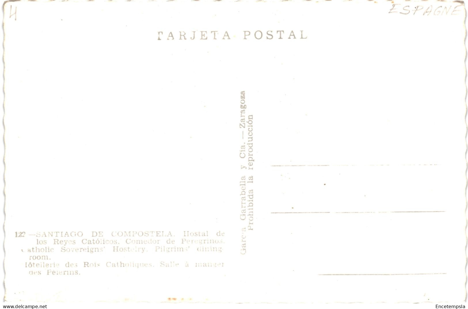 CPA Carte Postale Espagne  Santiago De Compostela Hôtellerie Des Rois Catholiques Salle à Manger  VM80898 - Santiago De Compostela