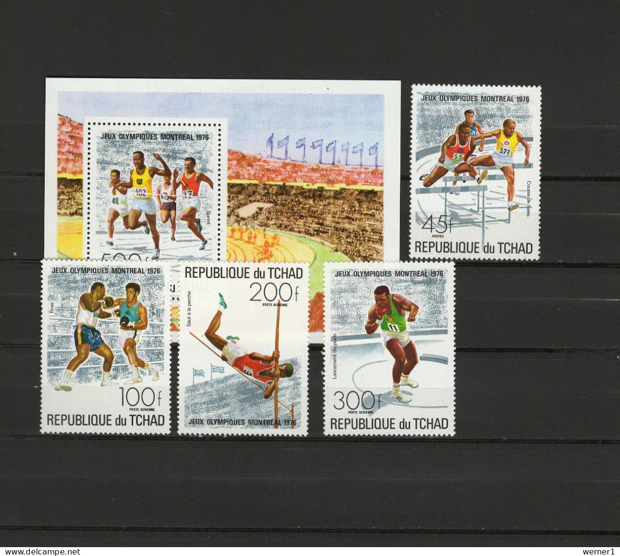 Chad - Tchad 1976 Olympic Games Montreal, Athletics, Boxing Etc. Set Of 4 + S/s MNH - Sommer 1976: Montreal