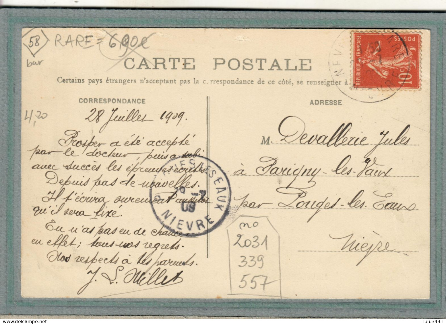 CPA (58) SAINT-PIERRE-le-MOUTIER - Aspect De L'avenue De La Gare En 1909 - Saint Pierre Le Moutier