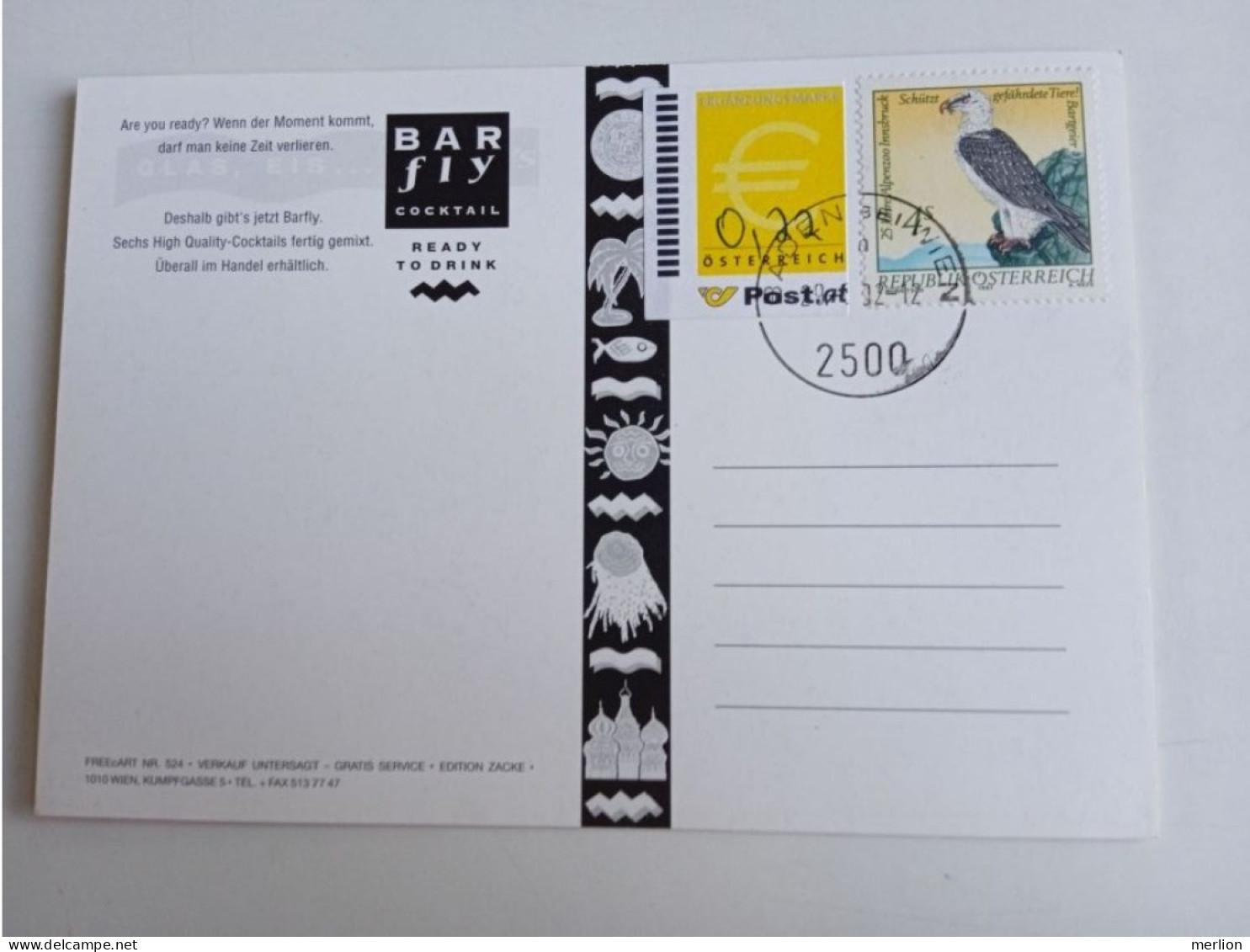 D203016  Österreich   Postkarte Vom 29.06.2002 Mit Ergänzungsmarke € 0,22  Mit Stempel  Baden Bei Wien - Lettres & Documents