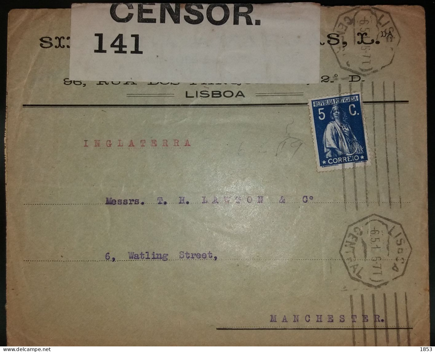 TIPO CERES - MARCOFILIA - CENSURAS - Briefe U. Dokumente