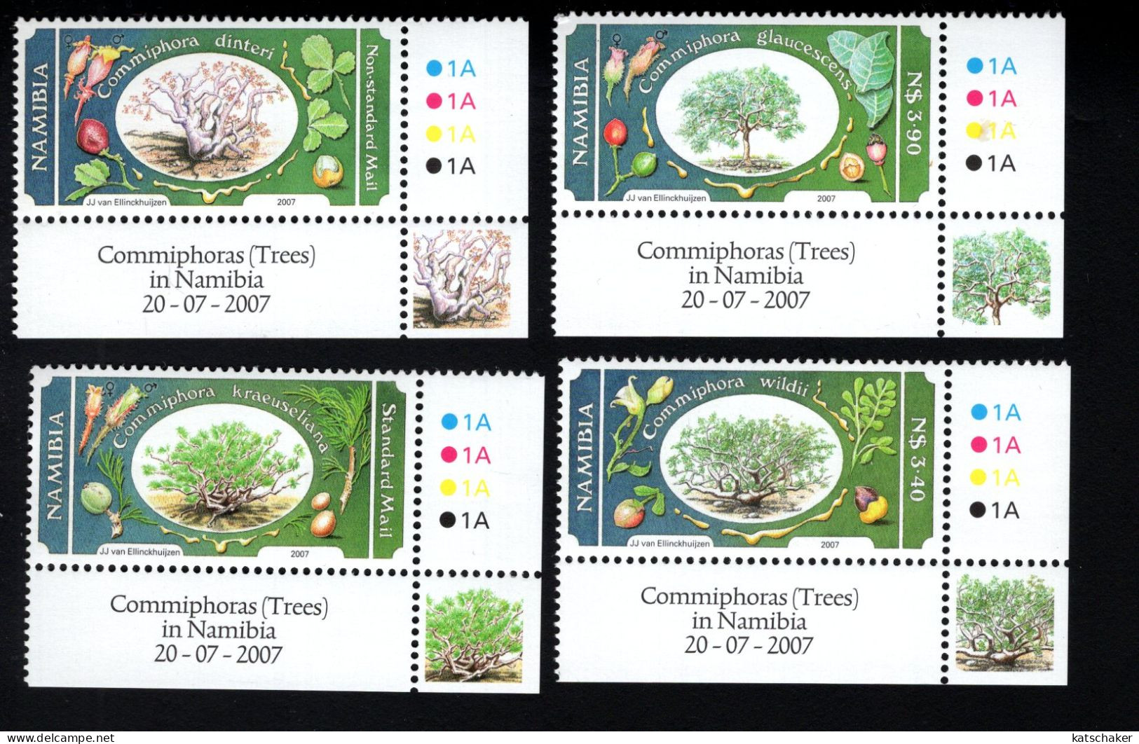 2031340031 2007 SCOTT 1125 - 1128 (XX) POSTFRIS MINT NEVER HINGED -  FLORA - TREES - Namibie (1990- ...)
