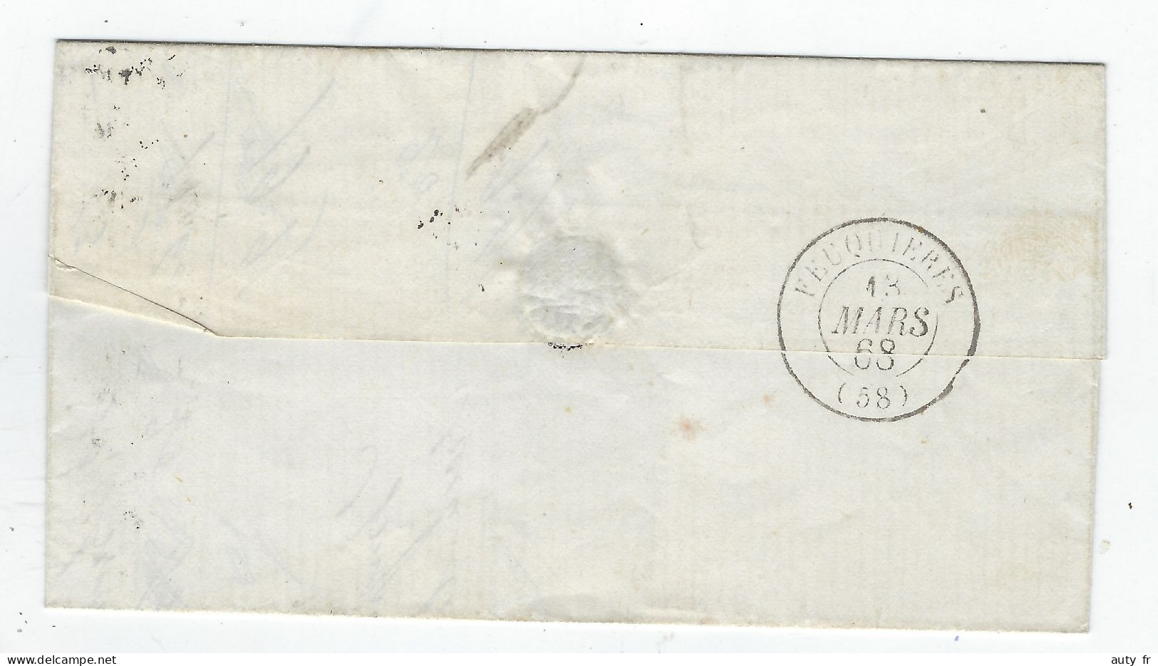 Lettre D'Amiens Pour Feuquières Avec Paire De Napoléon Lauré 10 C. Bistre  GC 85 - 1863-1870 Napoléon III Lauré