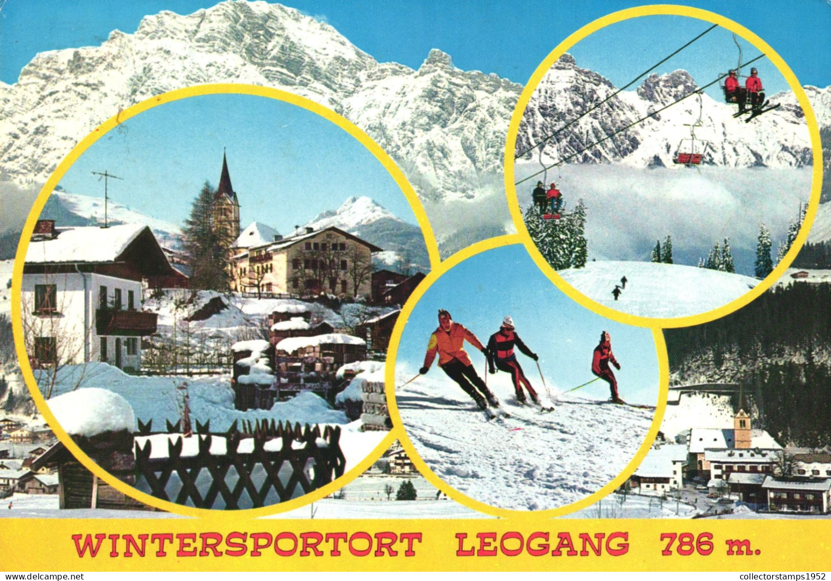 LEOGANG, SALZBURG, MULTIPLE VIEWS, SKI RESORT, ARCHITECTURE, SKI LIFT, MOUNTAIN, AUSTRIA, POSTCARD - Leogang