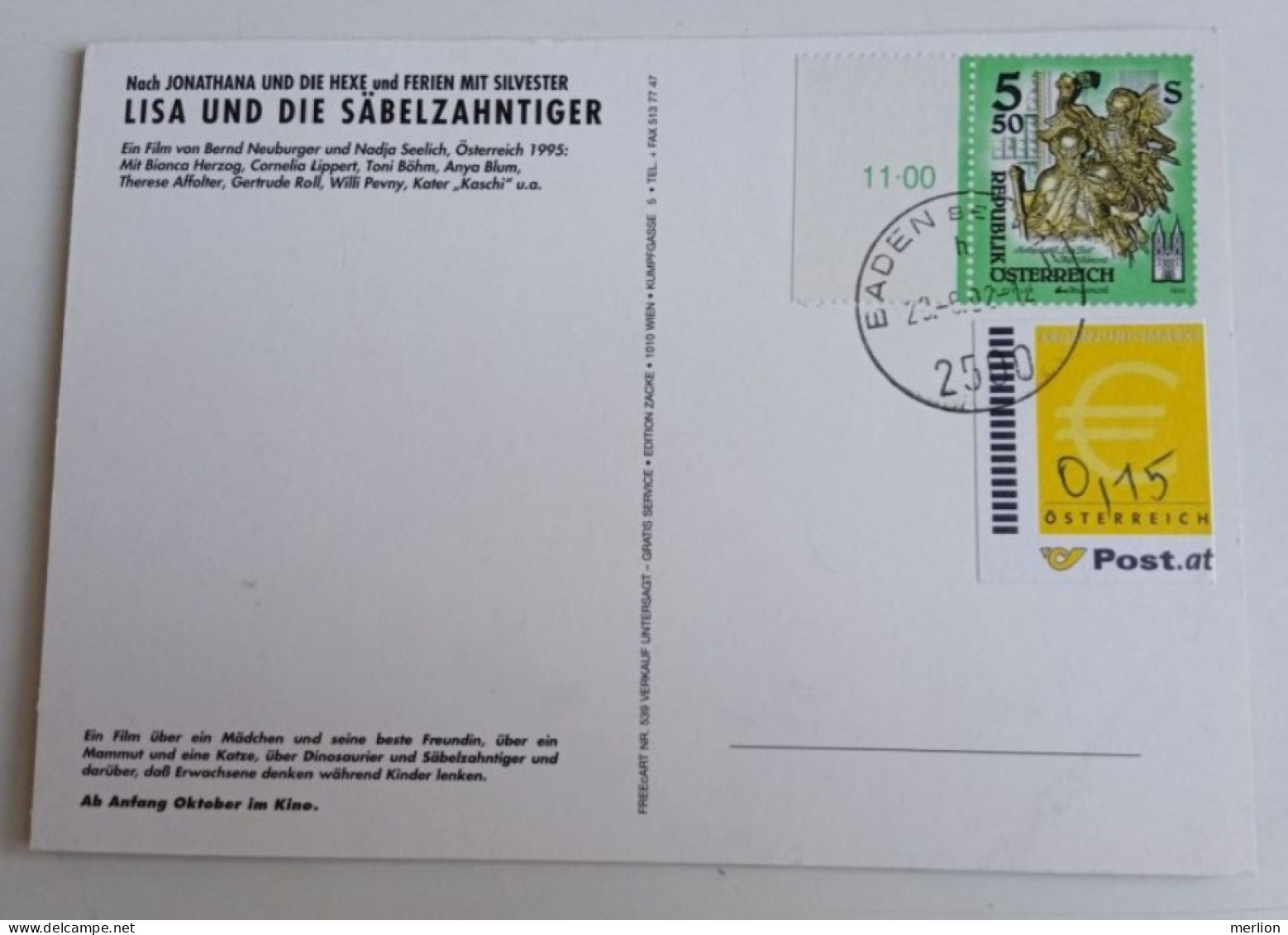 D203017  Österreich   Postkarte Vom 29.06.2002 Mit Ergänzungsmarke € 0,15  Mit Stempel  Baden Bei Wien - Covers & Documents