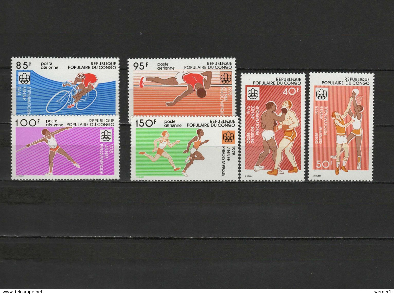 Congo 1975 Olympic Games Montreal, Cycling, Athletics, Boxing, Basketball, Javelin Set Of 6 MNH - Ete 1976: Montréal