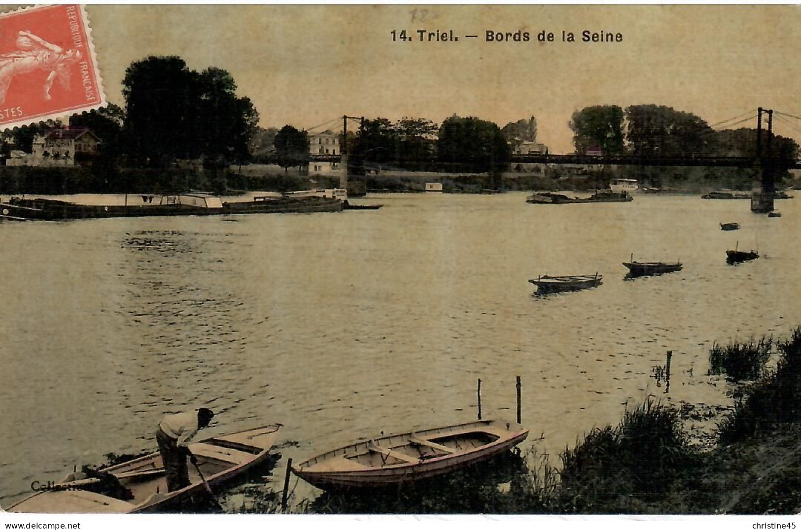 PENICHE  TRIEL   BORD DE SEINE - Houseboats