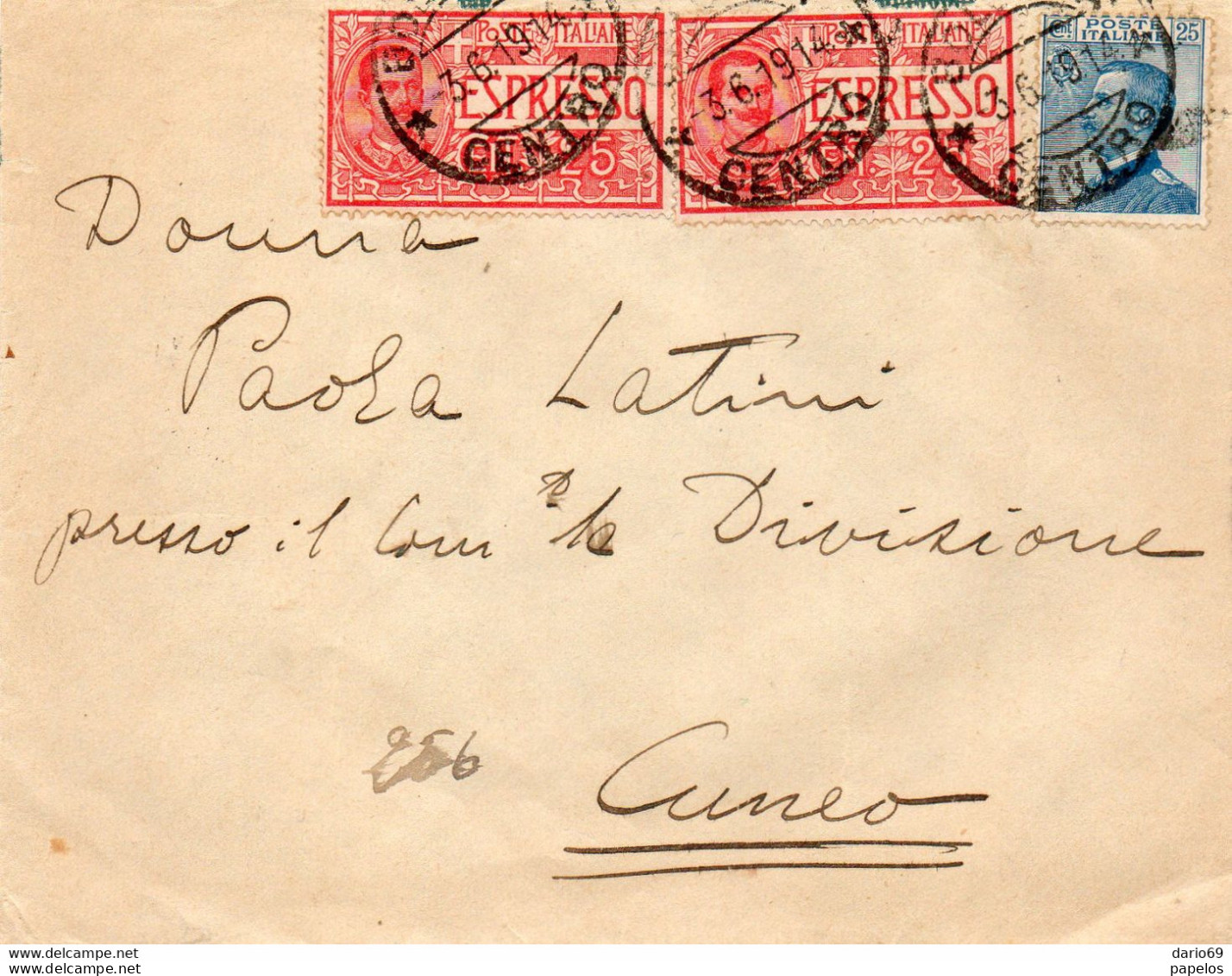 1914 LETTEA ESPRESSA CON ANNULLO BOLOGNA - Correo Urgente