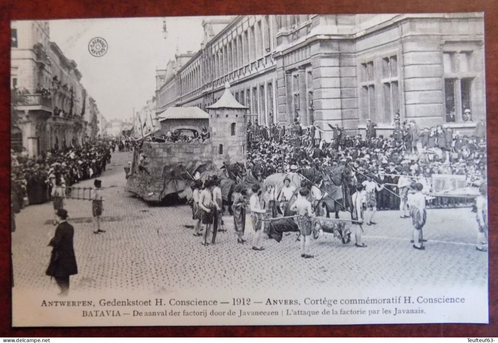 Cpa Anvers ; Cortège Commémoratif H. Conscience - L'attaque De La Factorie Par Les Javanais - Antwerpen