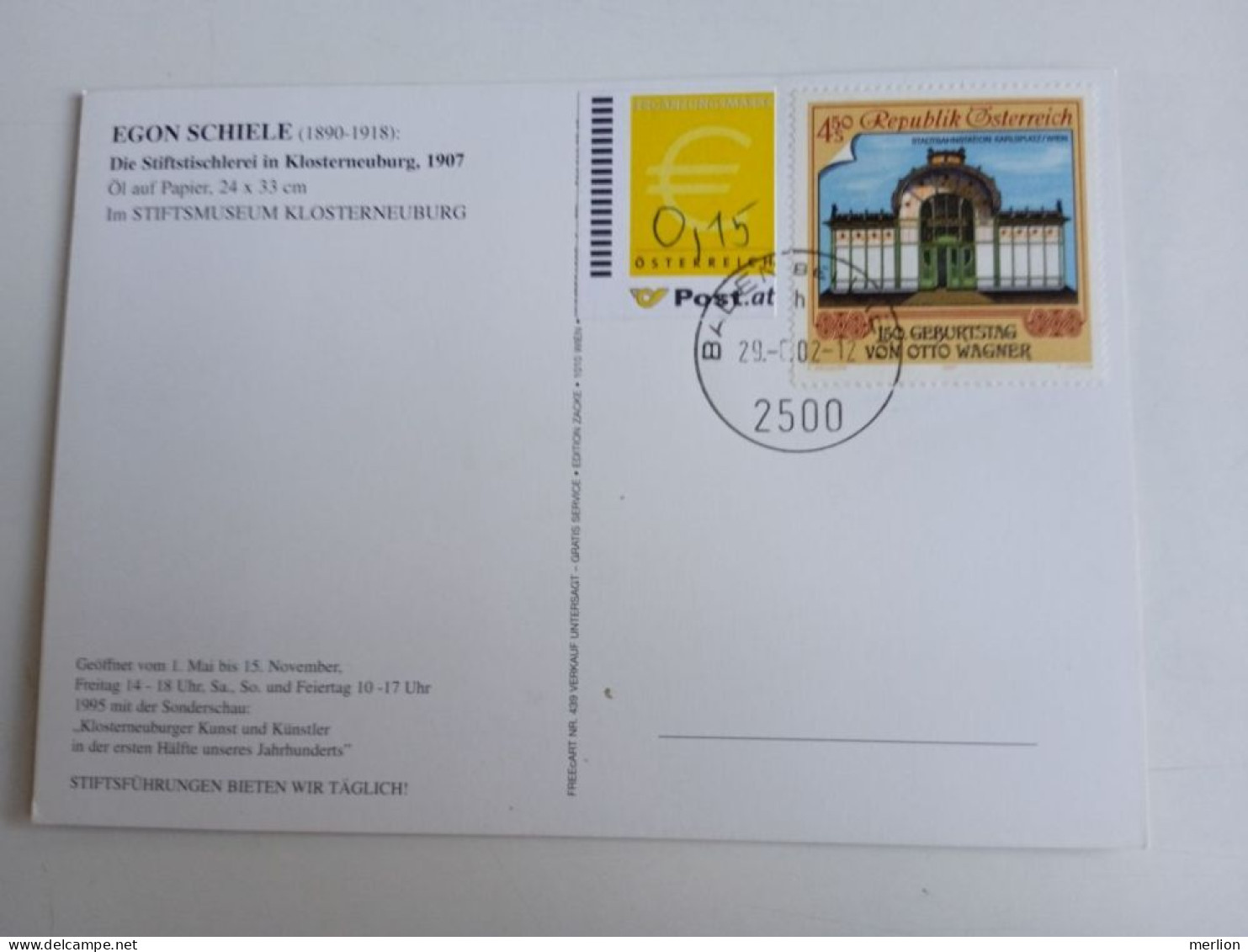 D203021  Österreich   Postkarte Vom 29.06.2002 Mit Ergänzungsmarke € 0,15  Mit Stempel  Baden Bei Wien - Covers & Documents