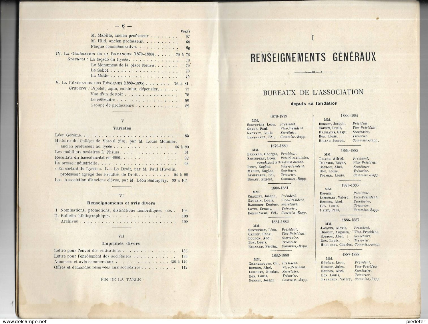 70 - Annuaire Des Anciens élèves Du Collège Et Lycée De VESOUL ( Hte-Saône ) - Edition De 1900 - 1801-1900